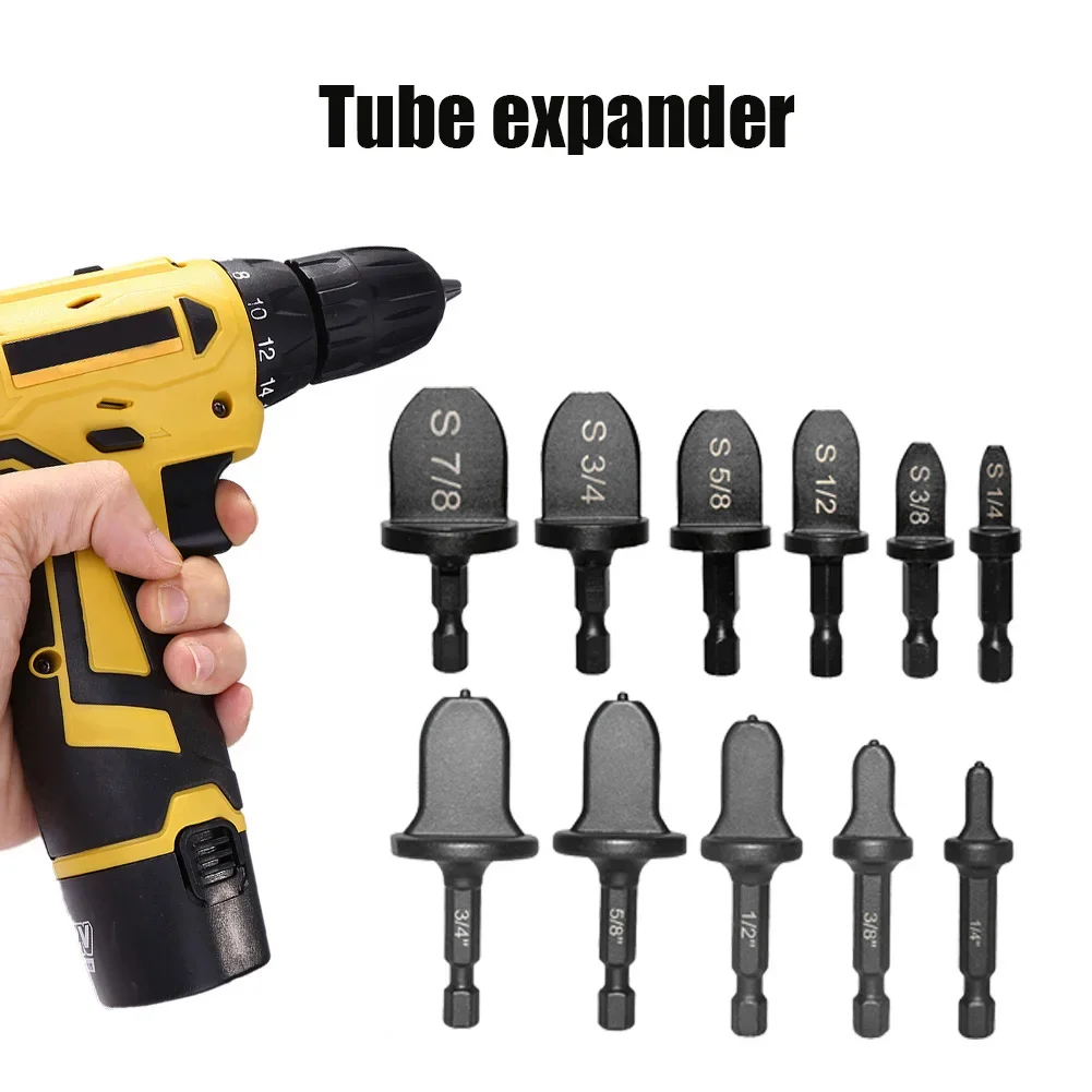 11pcs Hex Handle Tube Expander 3/4'' 5/8'' 1/2'' 3/8'' 1/4'' Air Conditioner Swaging Flaring Set for Hard Soft Copper Power Tool
11pcs Hex Handle Tube Expander 3/4'' 5/8'' 1/2'' 3/8'' 1/4'' Air Conditioner Swaging Flaring Set for Hard Soft Copper Power Tool