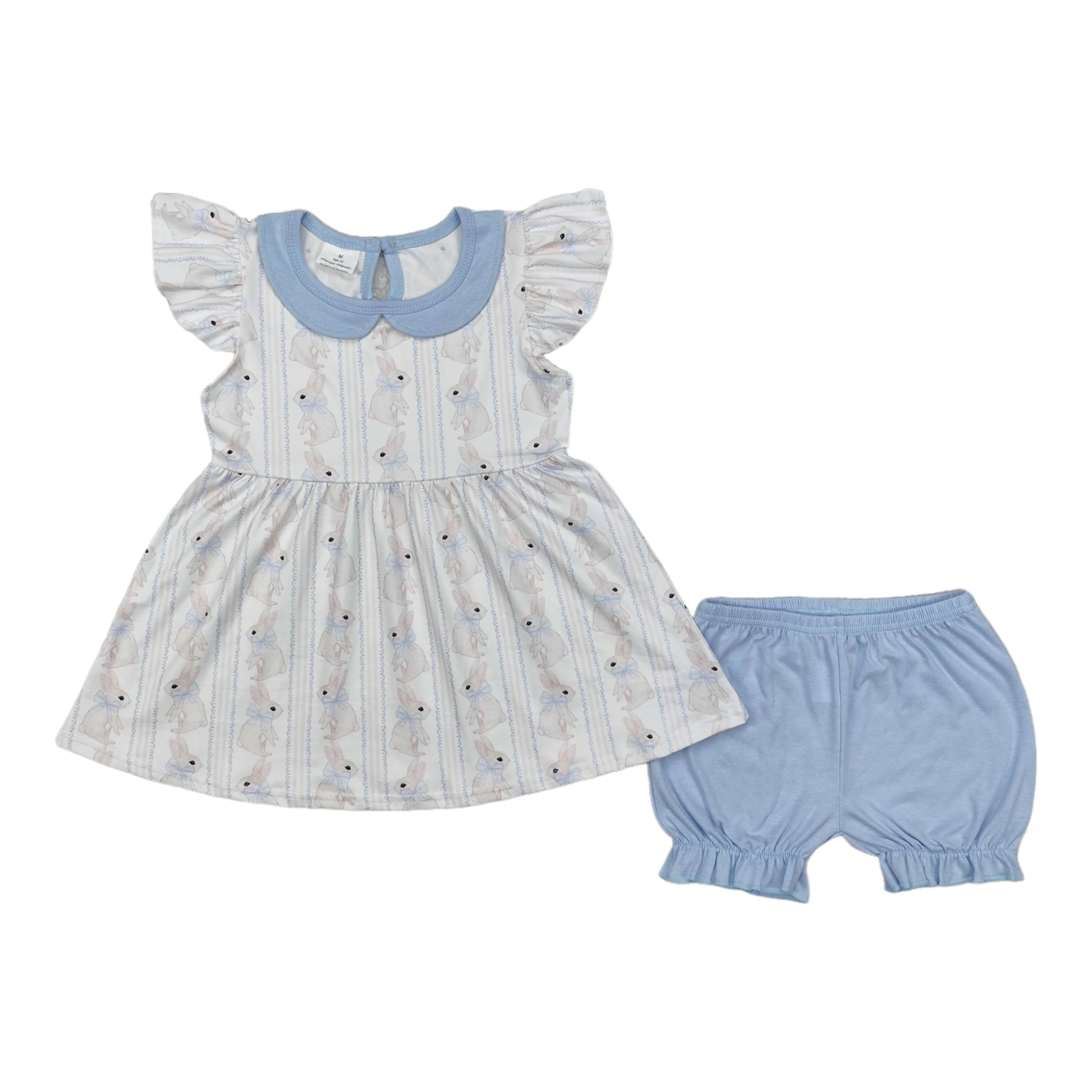 Wholesale Baby Girl Easter Floral Clothes Children Summer Short Sleeve Rabbit Tops Toddler Cotton Ruffle Shorts Kids Outfit Set
Wholesale Baby Girl Easter Floral Clothes Children Summer Short Sleeve Rabbit Tops Toddler Cotton Ruffle Shorts Kids Outfit Set