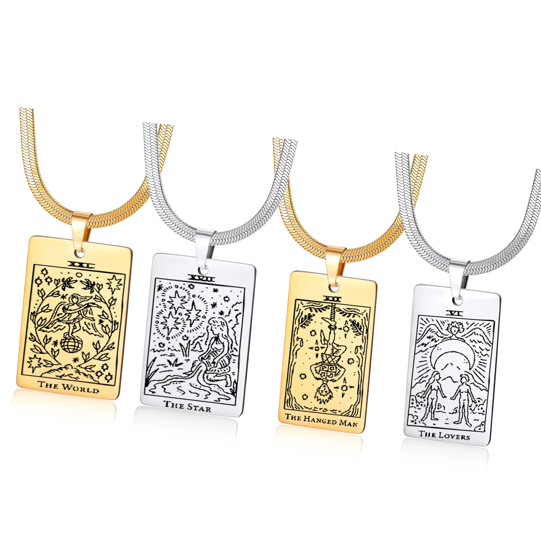 Stainless SteelVintage Tarot Card Necklace For Men The Major Arcana Pagan Astrology Talisman Pendants Necklace Jewelry
Stainless SteelVintage Tarot Card Necklace For Men The Major Arcana Pagan Astrology Talisman Pendants Necklace Jewelry