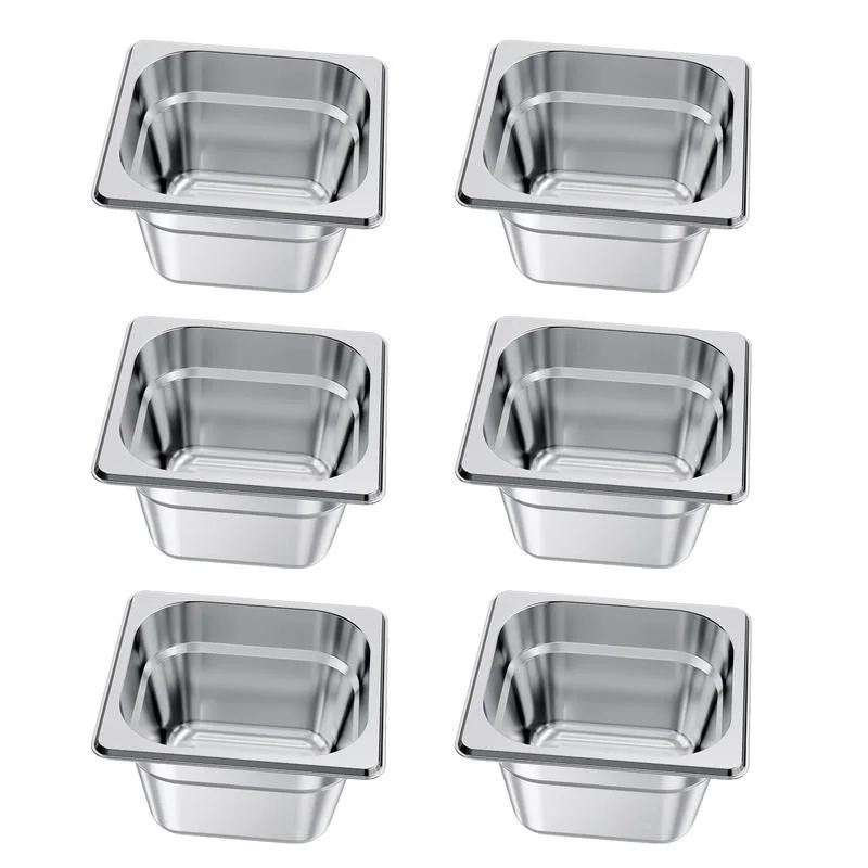 6 Pack Stainless Steam Hotel Pans, 1/6 Size Table Steam Pan, 4 Inch Deep, Anti Jam Restaurant Supplies Reusable Rustproof Catering Storage for Home, Party, Restaurant, Hotel, Buffet
6 Pack Stainless Steam Hotel Pans, 1/6 Size Table Steam Pan, 4 Inch Deep, Anti Jam Restaurant Supplies Reusable Rustproof Catering Storage for Home, Party, Restaurant, Hotel, Buffet