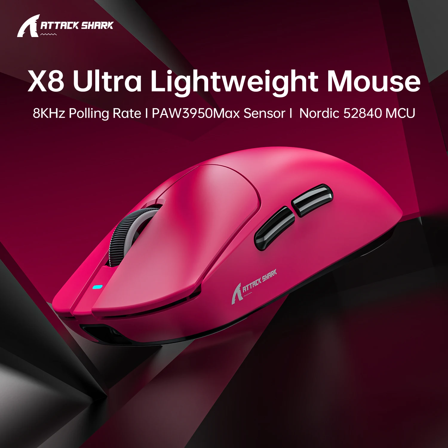 ATTACK SHARK X8 Ultra Wireless Gaming 8KHz Mouse PAW3950MAX 55g Ultralight Tri-Mode2.4G&BT,42KDPI, Cool Nano-Coating, 500mAh
ATTACK SHARK X8 Ultra Wireless Gaming 8KHz Mouse PAW3950MAX 55g Ultralight Tri-Mode2.4G&BT,42KDPI, Cool Nano-Coating, 500mAh