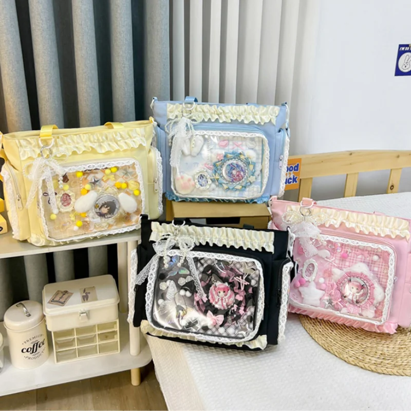 Japanese Trendy Y2k Itabag Fashion Lolita Girl' Display Handbag Pvc Transparent Pocket Lace Shoulder Bag Large Commuter Tote Bag
Japanese Trendy Y2k Itabag Fashion Lolita Girl' Display Handbag Pvc Transparent Pocket Lace Shoulder Bag Large Commuter Tote Bag