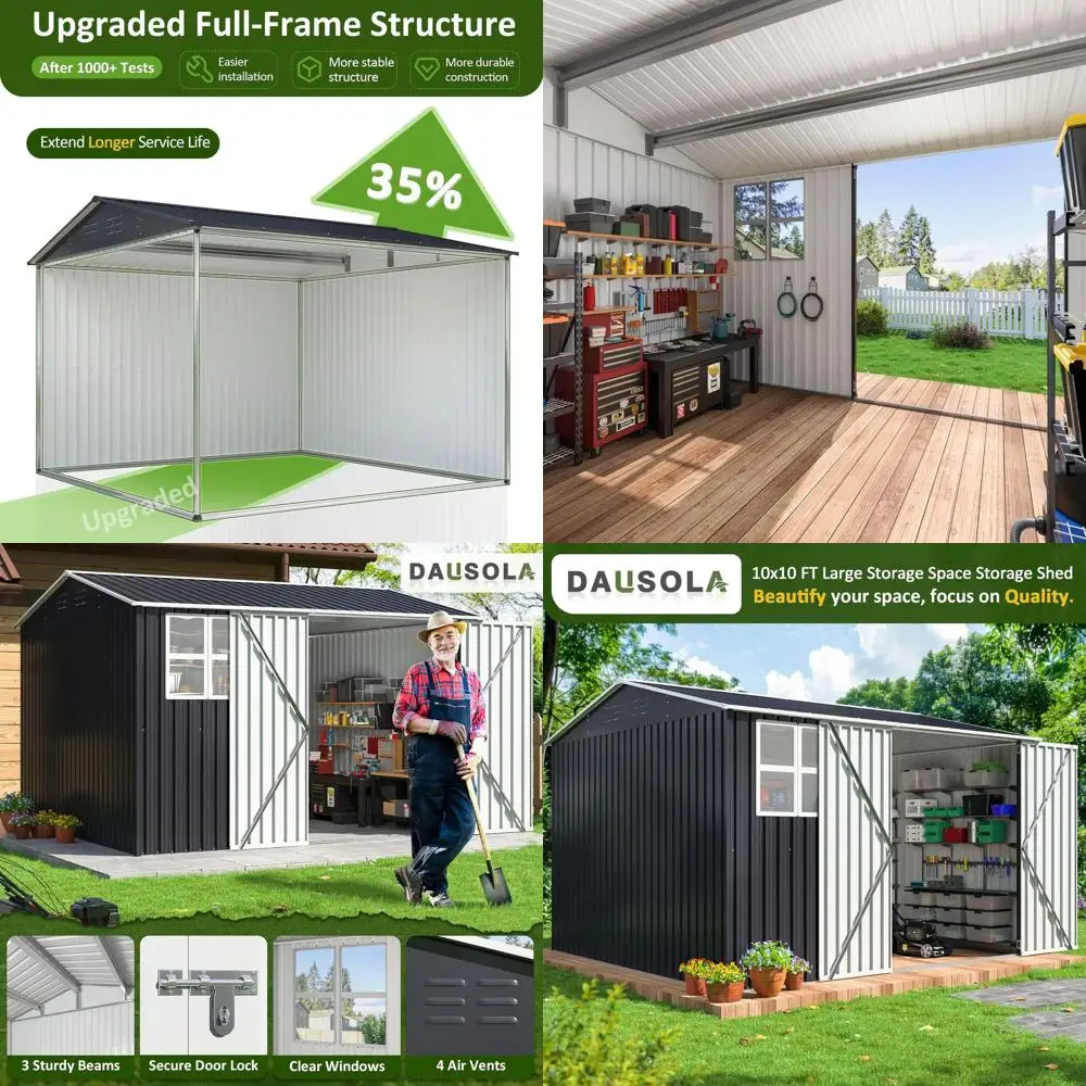 Металлический навес для улицы 10x10, устойчивый к атмосферным воздействиям садовый ящик, безопасные двери и окна, идеально подходит для патио, лужайки, серый
Металлический навес для улицы 10x10, устойчивый к атмосферным воздействиям садовый ящик, безопасные двери и окна, идеально подходит для патио, лужайки, серый