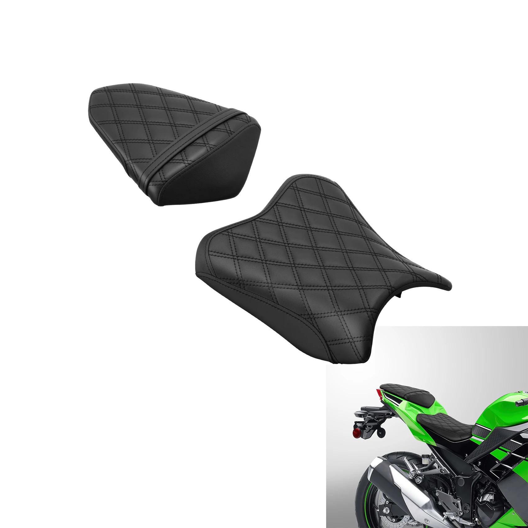 Driver & Passenger Seat Fit For Kawasaki Ninja 300 EX300 2013-2017 2016 2015
Driver & Passenger Seat Fit For Kawasaki Ninja 300 EX300 2013-2017 2016 2015