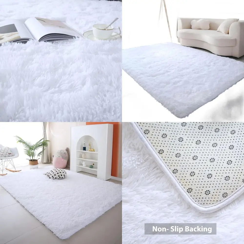 Элегантный белый плюшевый ковер Shag, 5x8 футов, мягкий и уютный для гостиной и спальни
Элегантный белый плюшевый ковер Shag, 5x8 футов, мягкий и уютный для гостиной и спальни