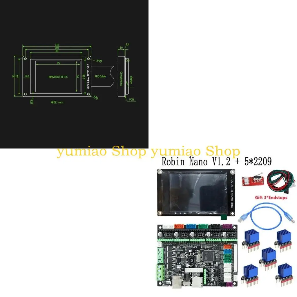 587B MakerBase MKS Robin Nanov1.2 32Bit управляющая плата Wi -Fi -принтер TFT35 Экран 
587B MakerBase MKS Robin Nanov1.2 32Bit управляющая плата Wi -Fi -принтер TFT35 Экран