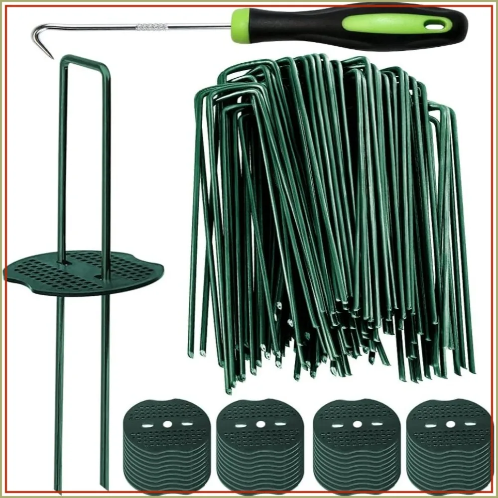 50pcs 6-Inch Galvanized Landscape Staples + 50pcs Buffer Washers for Weed Barrier, Grass, Sod Fabric
50pcs 6-Inch Galvanized Landscape Staples + 50pcs Buffer Washers for Weed Barrier, Grass, Sod Fabric