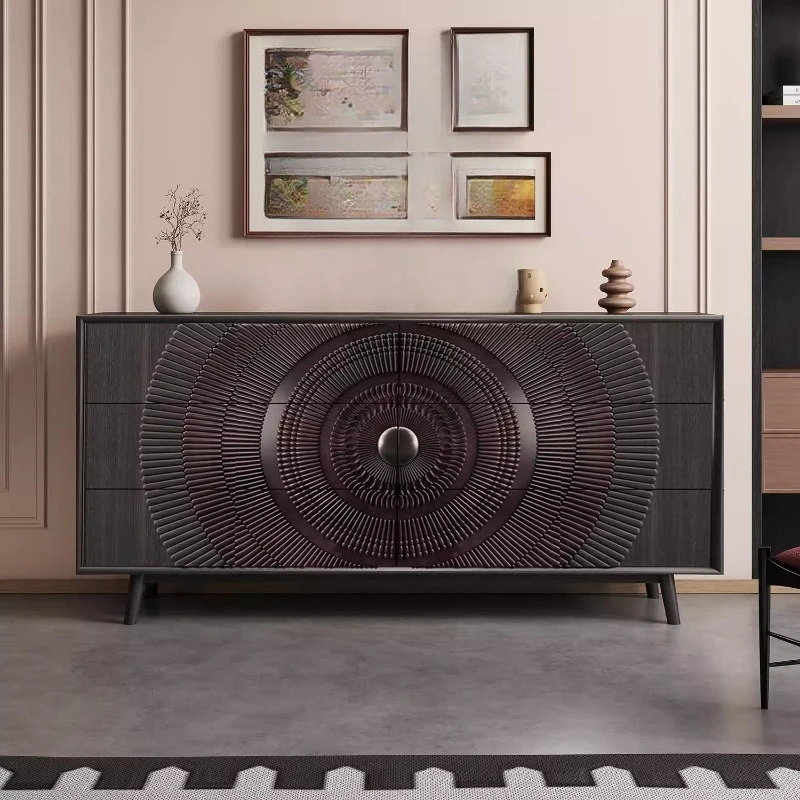 Medieval black entrance cabinet, Italian designer high-end villa six-bucket side cabinet gear decoration retro locker
Medieval black entrance cabinet, Italian designer high-end villa six-bucket side cabinet gear decoration retro locker