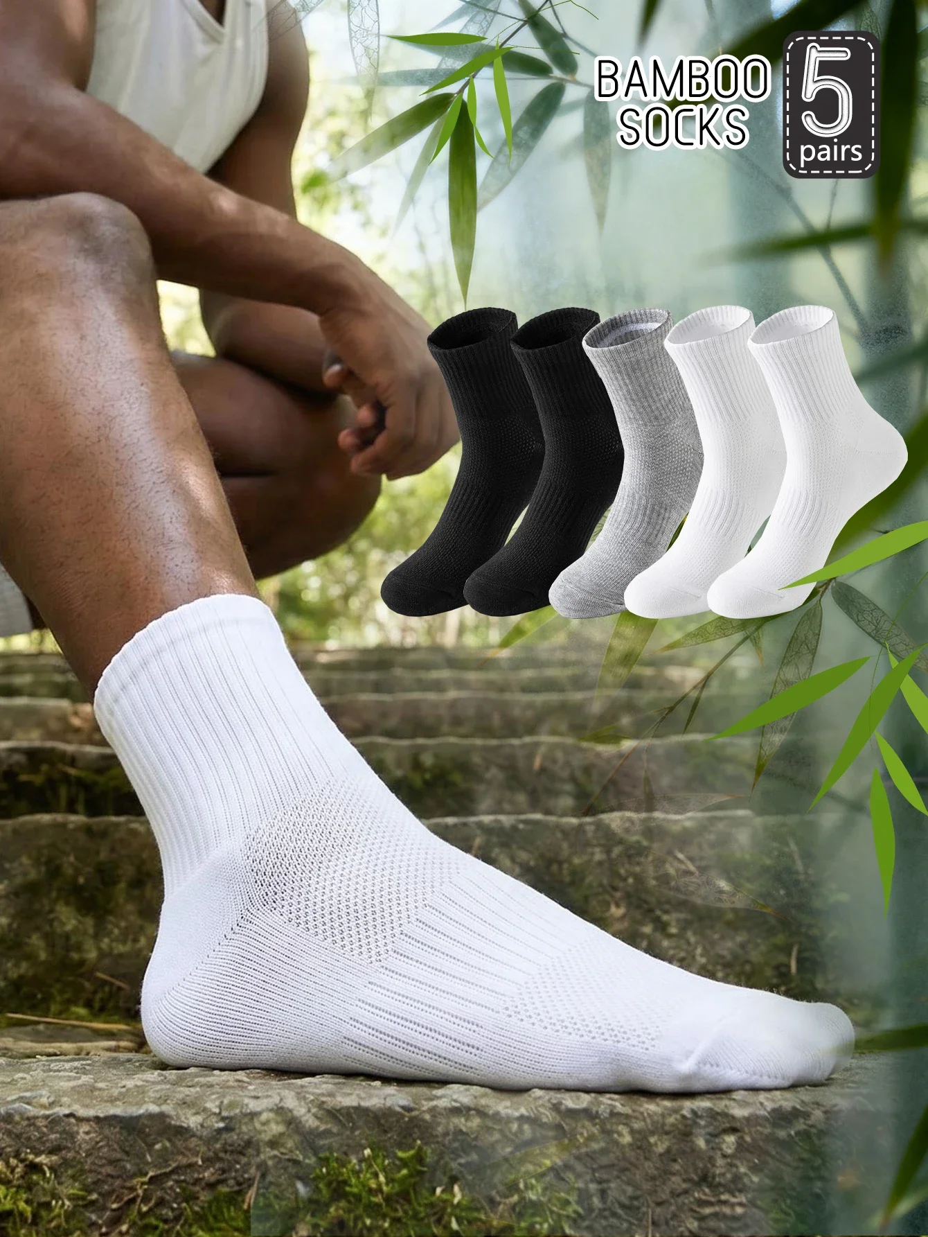 5 pairs Bamboo Fiber Mesh Socks Men Summer Thin Breathable Anti-Sweat No Smell Medium Tube Socks for Business Commute Sports
5 pairs Bamboo Fiber Mesh Socks Men Summer Thin Breathable Anti-Sweat No Smell Medium Tube Socks for Business Commute Sports