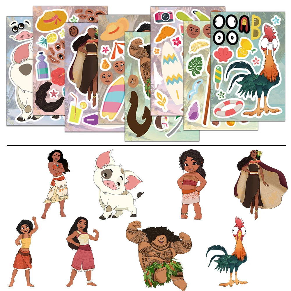 8/16sheets Disney Moana Puzzle Stickers Cute Make a Face Children DIY Assemble Jigsaw Cartoon Decals for Kid Birthday Gift Toy
8/16sheets Disney Moana Puzzle Stickers Cute Make a Face Children DIY Assemble Jigsaw Cartoon Decals for Kid Birthday Gift Toy