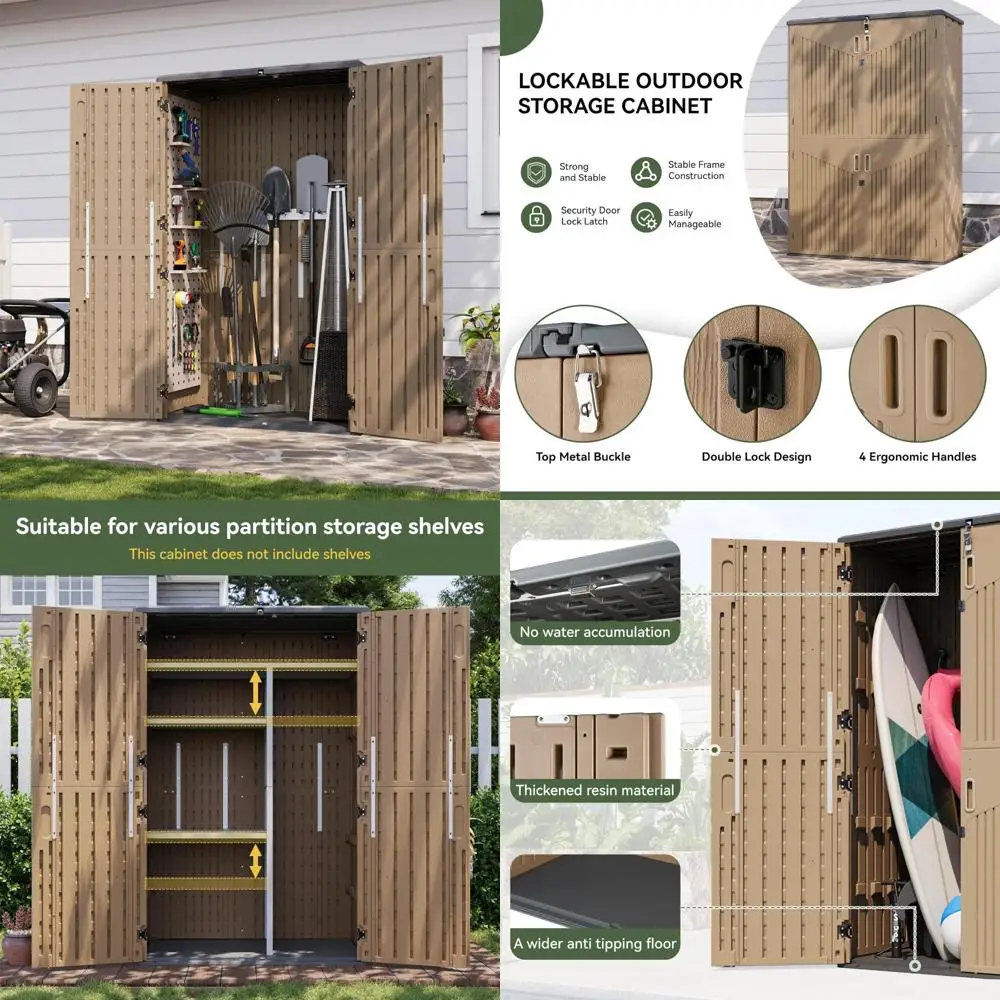 Large 64 Cubic Feet Waterproof Outdoor Storage Shed with Floor for Garden Tools
Large 64 Cubic Feet Waterproof Outdoor Storage Shed with Floor for Garden Tools