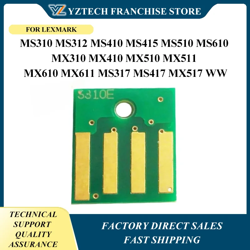 4pcs 50F0Z00 Drum Chip For Lexmark MS310 MS312 MS410 MS415 MS510 MS610 MX310 MX410 MX510 MX511 MX610 MX611 MS317 MS417 MX517 WW
4pcs 50F0Z00 Drum Chip For Lexmark MS310 MS312 MS410 MS415 MS510 MS610 MX310 MX410 MX510 MX511 MX610 MX611 MS317 MS417 MX517 WW