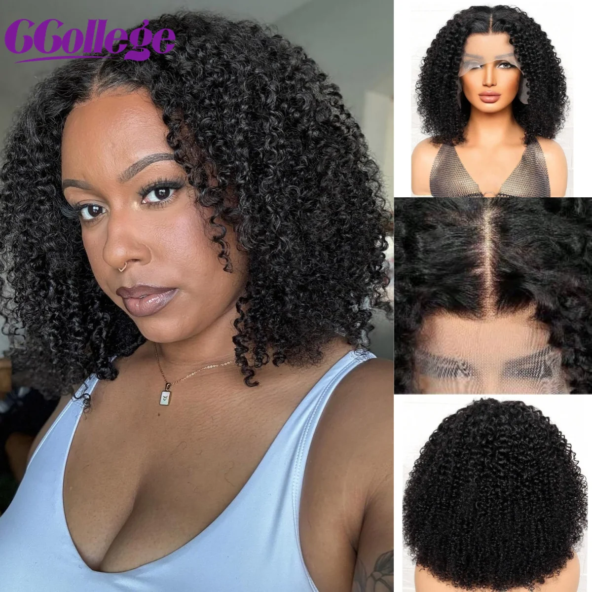 CCollege 13x4 Real Transparent Lace Kinky Curly Wave Short Bob High Density Lace Front Wig Human Hair With Baby Hair For Women
CCollege 13x4 Real Transparent Lace Kinky Curly Wave Short Bob High Density Lace Front Wig Human Hair With Baby Hair For Women