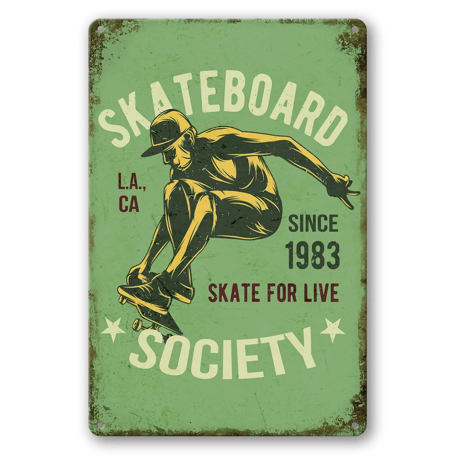 Skateboard Society Los Angeles Tin Wall Sign Retro Iron Painting Vintage Metal Plaque Decoration Warning Poster For Bar Cafe Sto
Skateboard Society Los Angeles Tin Wall Sign Retro Iron Painting Vintage Metal Plaque Decoration Warning Poster For Bar Cafe Sto