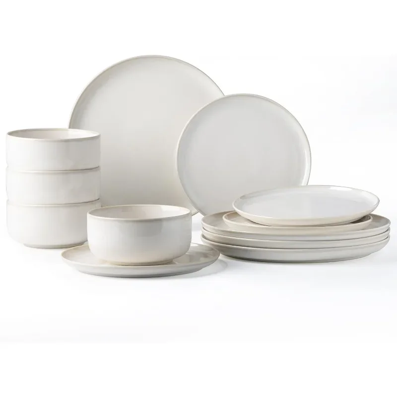Ceramic Dinnerware Sets of 4, Stoneware Plates and Bowls Sets,Handmade LoWa Reactive Glaze Dishes Set,Scratch Resistant
Ceramic Dinnerware Sets of 4, Stoneware Plates and Bowls Sets,Handmade LoWa Reactive Glaze Dishes Set,Scratch Resistant