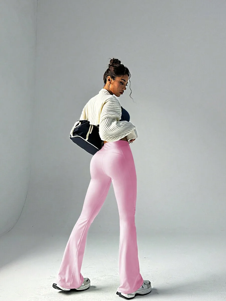 High-Waisted Flared Pants Pink Body-Hugging Tummy Control Stretchy Wide Leg Yoga Pants
High-Waisted Flared Pants Pink Body-Hugging Tummy Control Stretchy Wide Leg Yoga Pants
