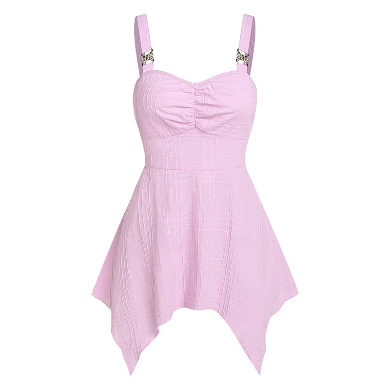 2024 Women Fashion Tops Handkerchief Ruched Tank Top Summer Sleeveless Shirt Y2k Clothes Top Mujer
2024 Women Fashion Tops Handkerchief Ruched Tank Top Summer Sleeveless Shirt Y2k Clothes Top Mujer