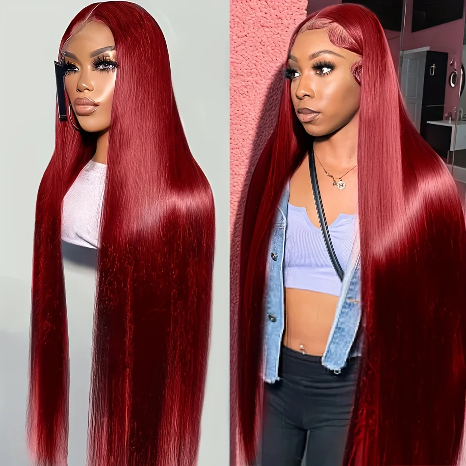 200 Density 13x4 99J Burgundy Straight HD Transparent Lace wigs Brazilian Virgin Hair Frontal Wigs Pre plucked Wigs For Women
200 Density 13x4 99J Burgundy Straight HD Transparent Lace wigs Brazilian Virgin Hair Frontal Wigs Pre plucked Wigs For Women