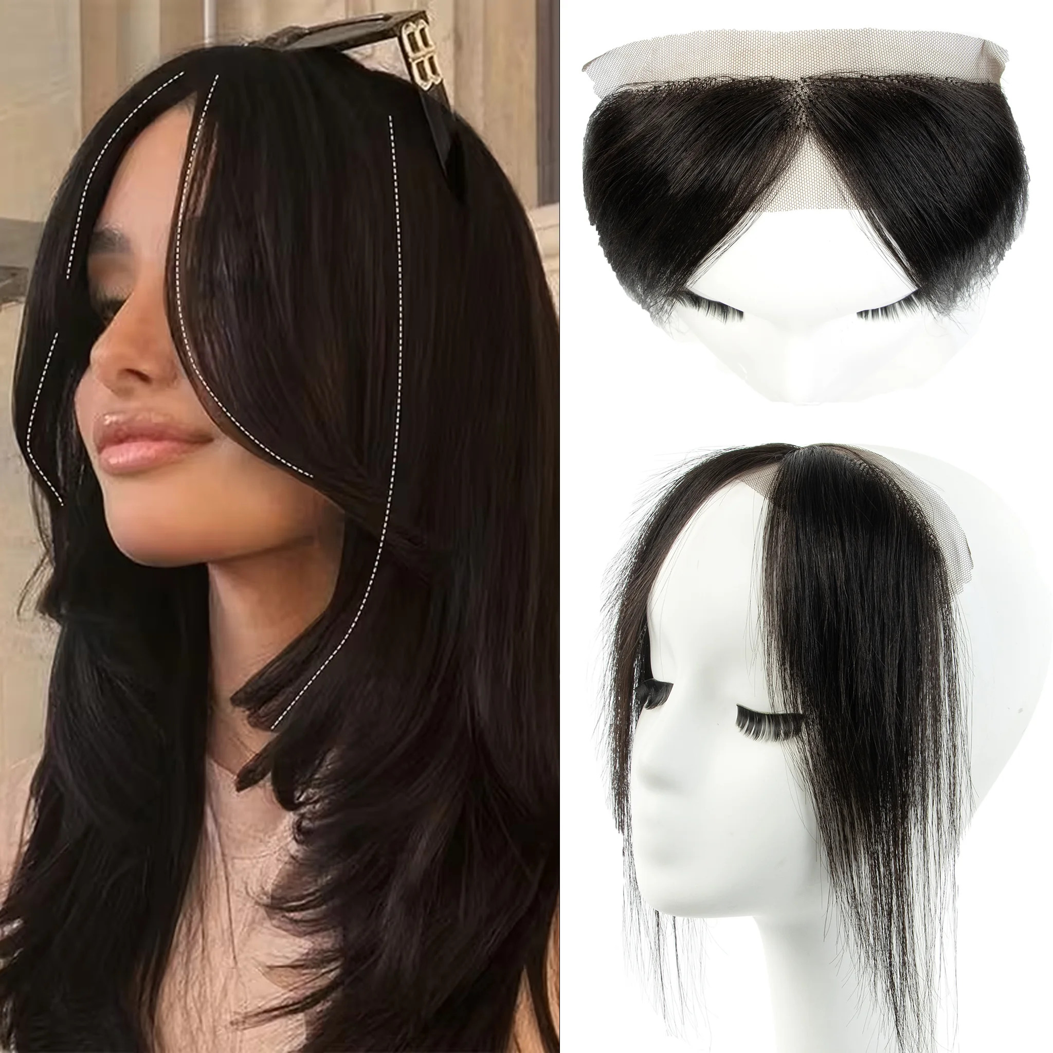 Women's Front/Side Air Bangs Hairpiece Human Hair Extension Straight Loss Cover Volume Adding Hairline Toppers for Daily Life
Women's Front/Side Air Bangs Hairpiece Human Hair Extension Straight Loss Cover Volume Adding Hairline Toppers for Daily Life