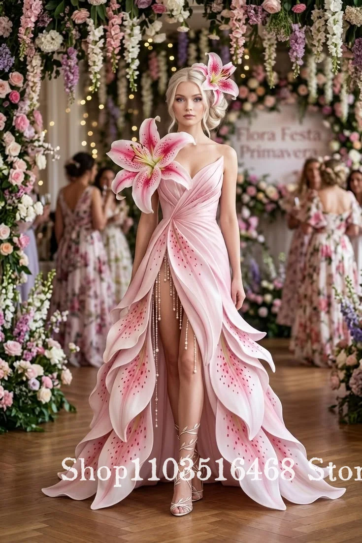 Sweet Pink Lily Evening Gown Customized Ball Gown with 3D Floral Detail Red Carpet Gown Concert Gown Special Occasion Gown 2026
Sweet Pink Lily Evening Gown Customized Ball Gown with 3D Floral Detail Red Carpet Gown Concert Gown Special Occasion Gown 2026
