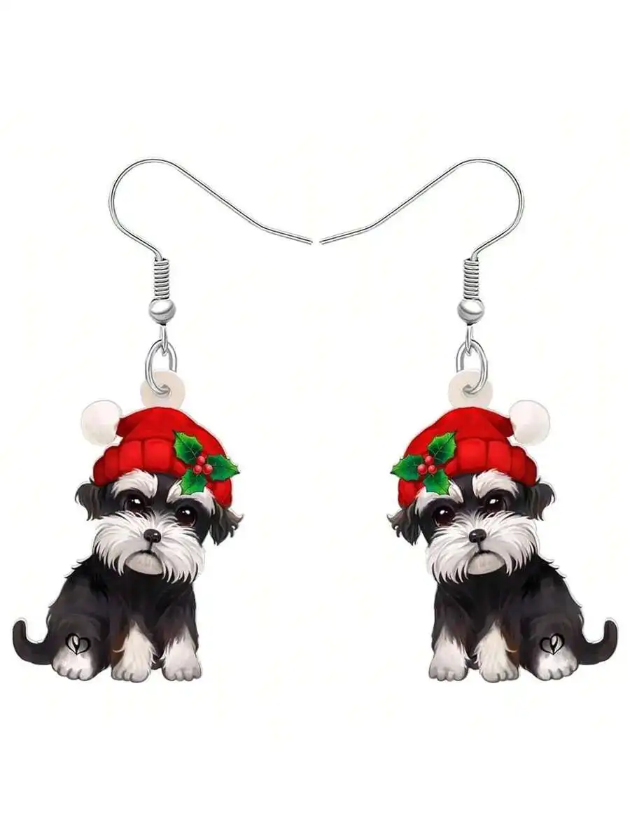 Acrylic Christmas Dog Earrings Drop Dangle Pet Jewelry For Women
Acrylic Christmas Dog Earrings Drop Dangle Pet Jewelry For Women