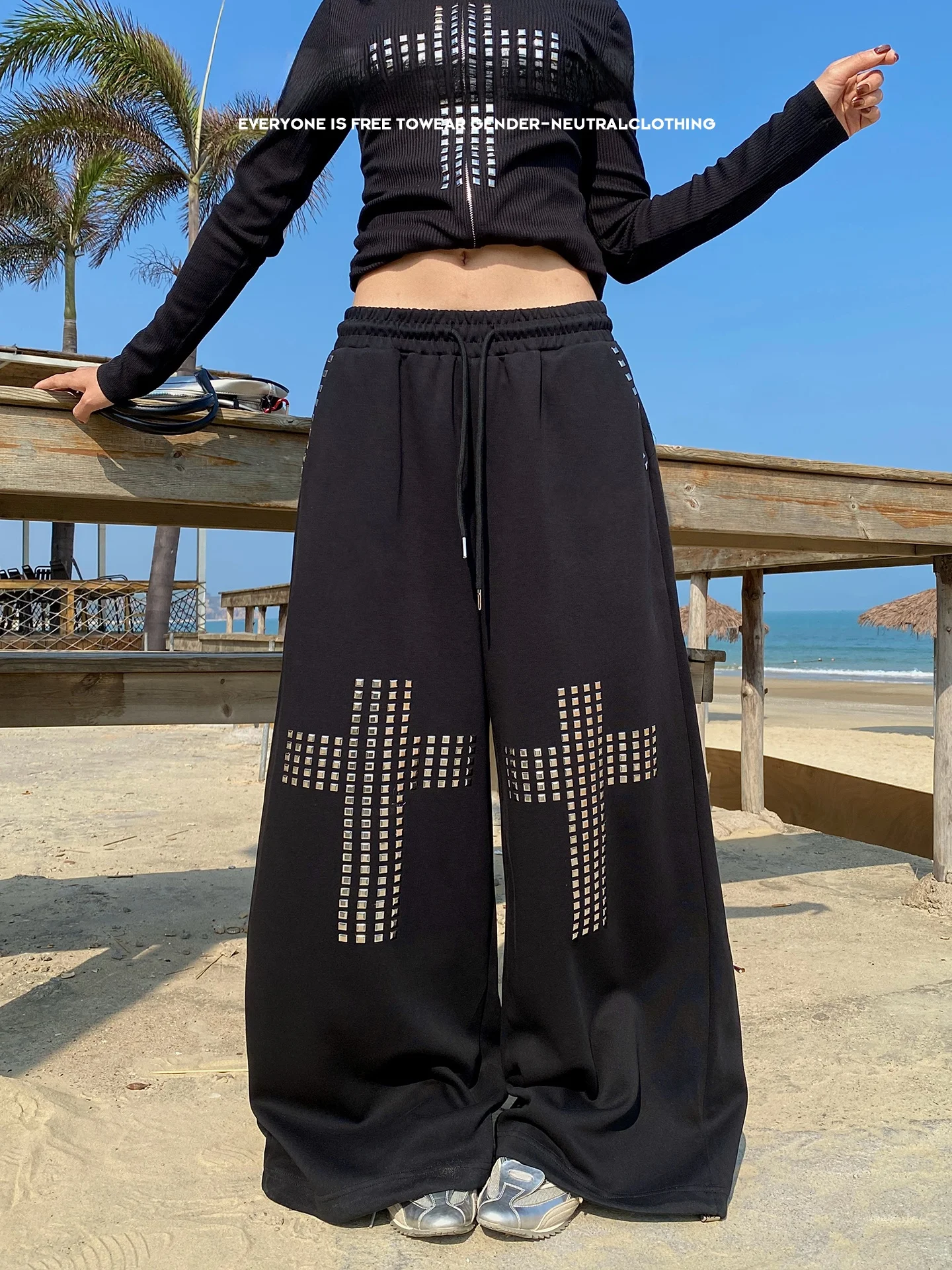 American Sle Loose Jazz Dance Women's Pants Rivet Cross Design Wide Leg Casual Trousers Comfortable Breathable Polyester Co...
American Sle Loose Jazz Dance Women's Pants Rivet Cross Design Wide Leg Casual Trousers Comfortable Breathable Polyester Co...