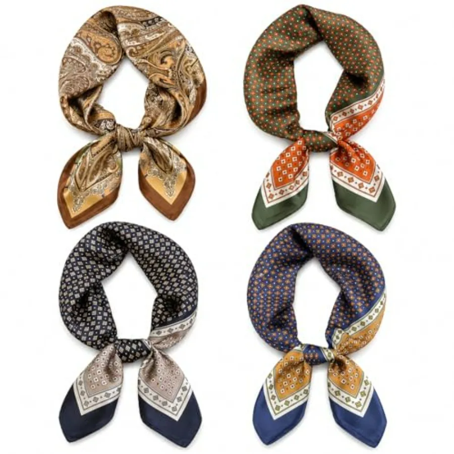4PCS Neck Scarf Bandanas for Men and Women, Silk Feeling Head Scarfs, Fashion Neckerchief Square Purse Scarf
4PCS Neck Scarf Bandanas for Men and Women, Silk Feeling Head Scarfs, Fashion Neckerchief Square Purse Scarf