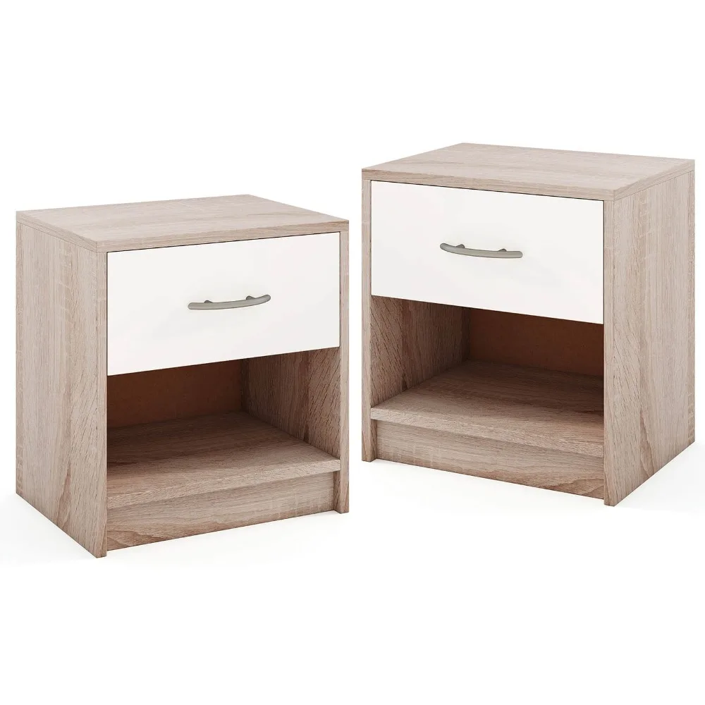 Set of 2 Nightstand Bedside Table w/ Drawer Open Storage Shelf for Small Spaces
Set of 2 Nightstand Bedside Table w/ Drawer Open Storage Shelf for Small Spaces