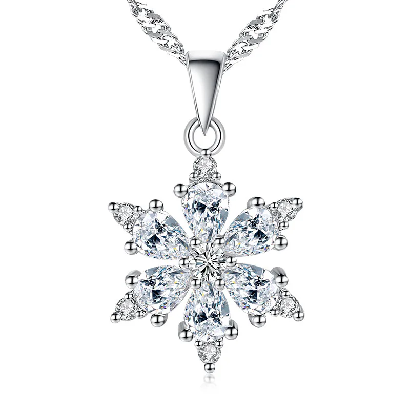 925 Sterling Silver Stylish Exquisite Lucky Snowflake Zircon Pendant Necklace Birthday Party Anniversary Gift
925 Sterling Silver Stylish Exquisite Lucky Snowflake Zircon Pendant Necklace Birthday Party Anniversary Gift