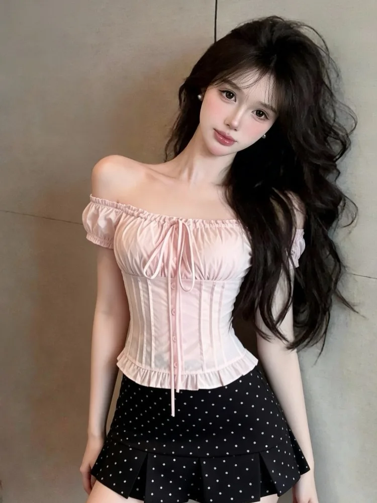 Sweet Bubble Sleeve Knot Square Collar Shirt And Polka Dot Pleated Short Skirt Two Piece Set Summer Fashion Women's...
Sweet Bubble Sleeve Knot Square Collar Shirt And Polka Dot Pleated Short Skirt Two Piece Set Summer Fashion Women's...