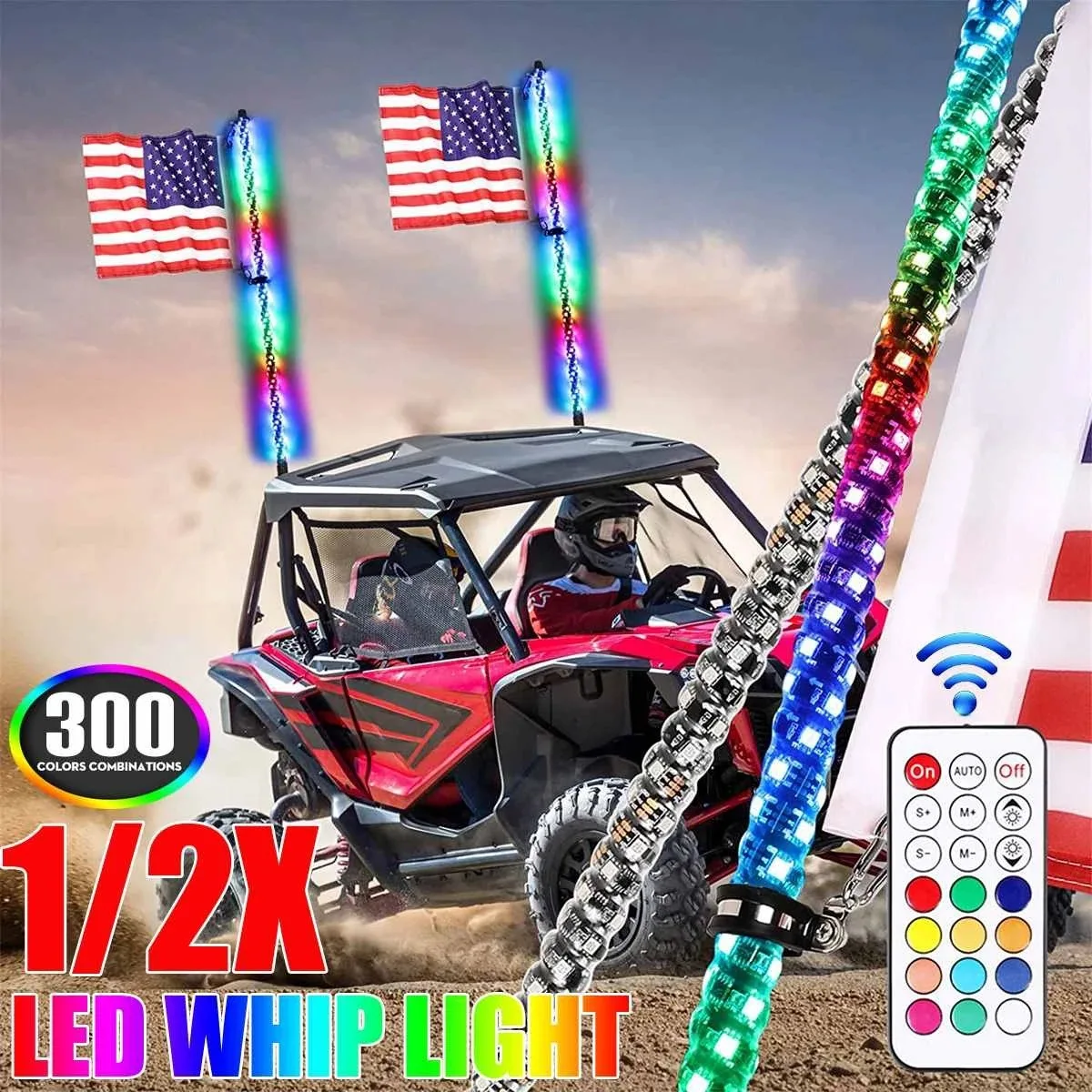 2/3/4 фута светодиодный кнут RGB водонепроницаемый многоцветный флагшток лампа Bowlight для внедорожных песчаных рельсов Buggies SxS ATV/UTV RZR 
2/3/4 фута светодиодный кнут RGB водонепроницаемый многоцветный флагшток лампа Bowlight для внедорожных песчаных рельсов Buggies SxS ATV/UTV RZR