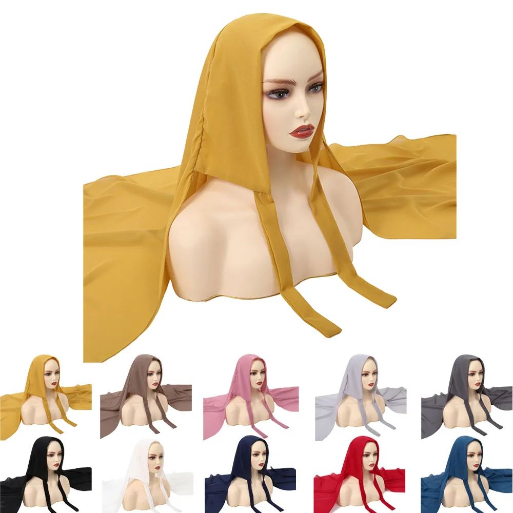 Instant Chiffon Hijab With Tie Non-Slip Muslim Fashion Women Headscarves Headwraps Femme Shawl Ramadan Solid Color Islam Turban
Instant Chiffon Hijab With Tie Non-Slip Muslim Fashion Women Headscarves Headwraps Femme Shawl Ramadan Solid Color Islam Turban