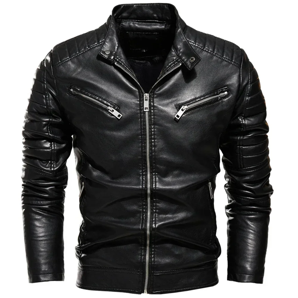 Design Zipper Winter Black Leather Jacket Men Fur Lined Warm Men Motorcycle Leather Jacket Slim Street Fashion BLack Biker Coat
Design Zipper Winter Black Leather Jacket Men Fur Lined Warm Men Motorcycle Leather Jacket Slim Street Fashion BLack Biker Coat