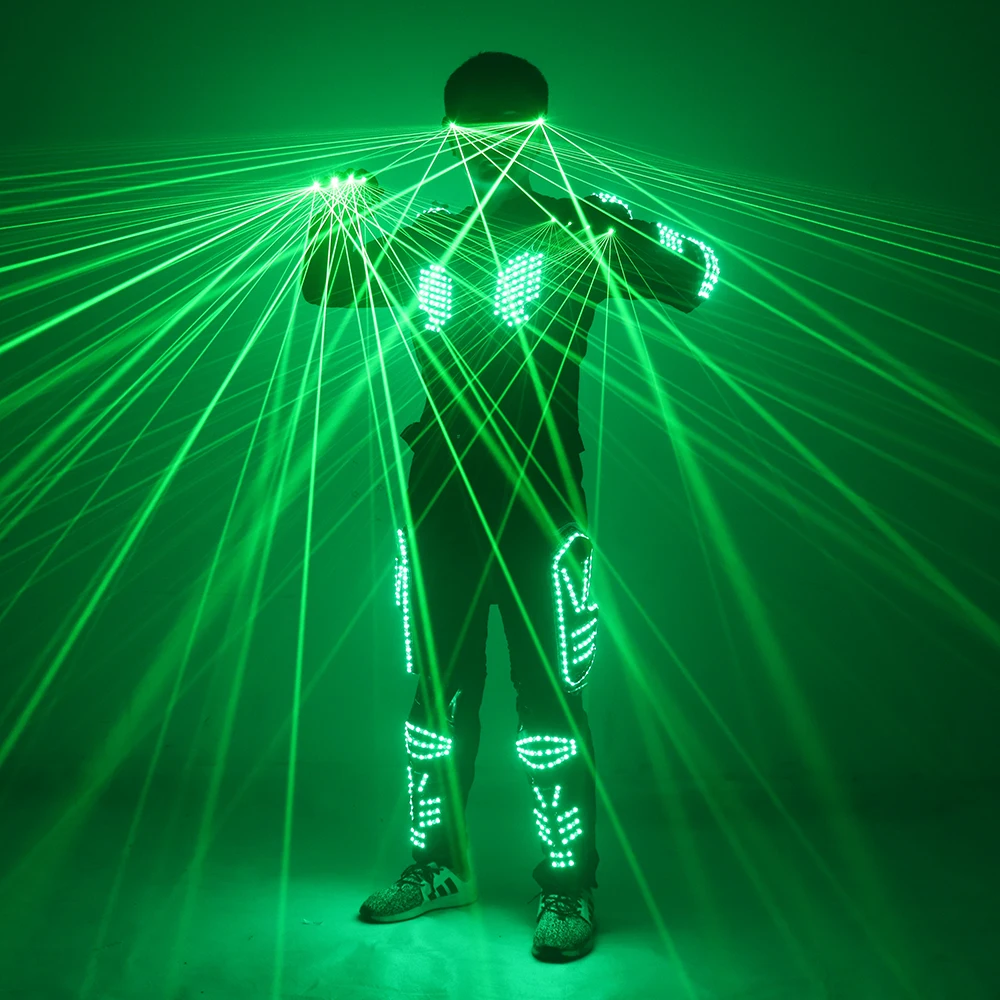 New Green Laser Costume Suit LED Glowing Strobe Vest Clothing With Laser Gloves Glasses For Bar Stage Singer Performance
New Green Laser Costume Suit LED Glowing Strobe Vest Clothing With Laser Gloves Glasses For Bar Stage Singer Performance