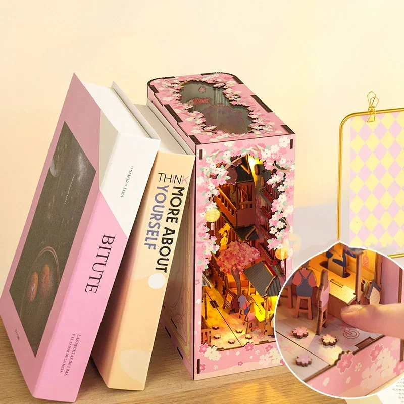 DIY Wooden Book Nook Shelf Insert Kits Cherry Blossoms Miniature Model Kit Bookshelf 3D Puzzle Bookends Adults Birthday Gifts
DIY Wooden Book Nook Shelf Insert Kits Cherry Blossoms Miniature Model Kit Bookshelf 3D Puzzle Bookends Adults Birthday Gifts