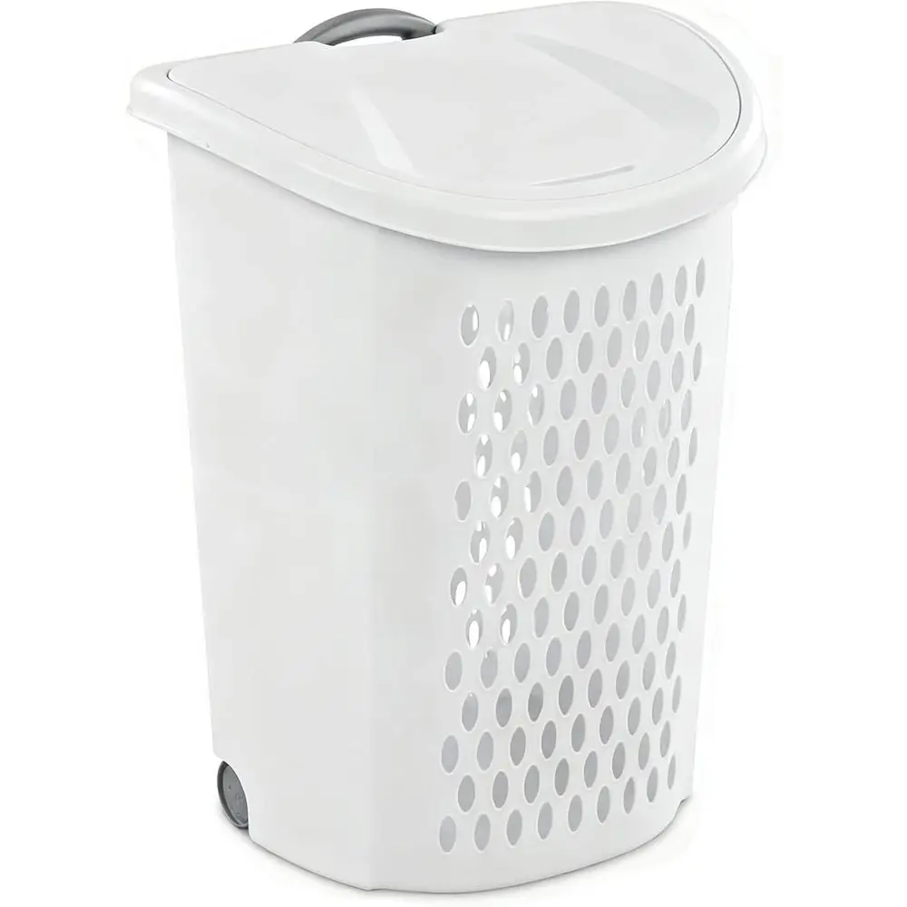 Wheeled Ventilated Laundry Basket with Handle - Portable Hamper for Dorms and Apartments - White
Wheeled Ventilated Laundry Basket with Handle - Portable Hamper for Dorms and Apartments - White
