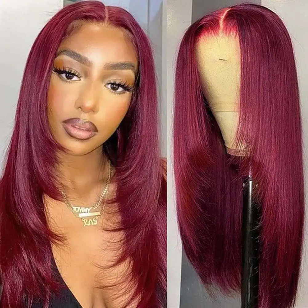 99j Red Straight Lace Front Wigs Human Hair 180% Density 13x4 HD Lace Front Wigs for Black Women
99j Red Straight Lace Front Wigs Human Hair 180% Density 13x4 HD Lace Front Wigs for Black Women