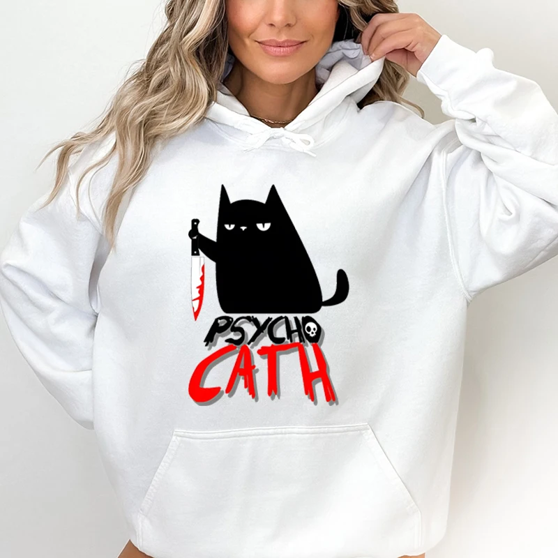 Streetwear "The Cat with A Knife" Fashion Women Hoodies Autumn Winter Long Sleeve Harajuku Hooded Psycho Cat Female Sweatshirt
Streetwear "The Cat with A Knife" Fashion Women Hoodies Autumn Winter Long Sleeve Harajuku Hooded Psycho Cat Female Sweatshirt