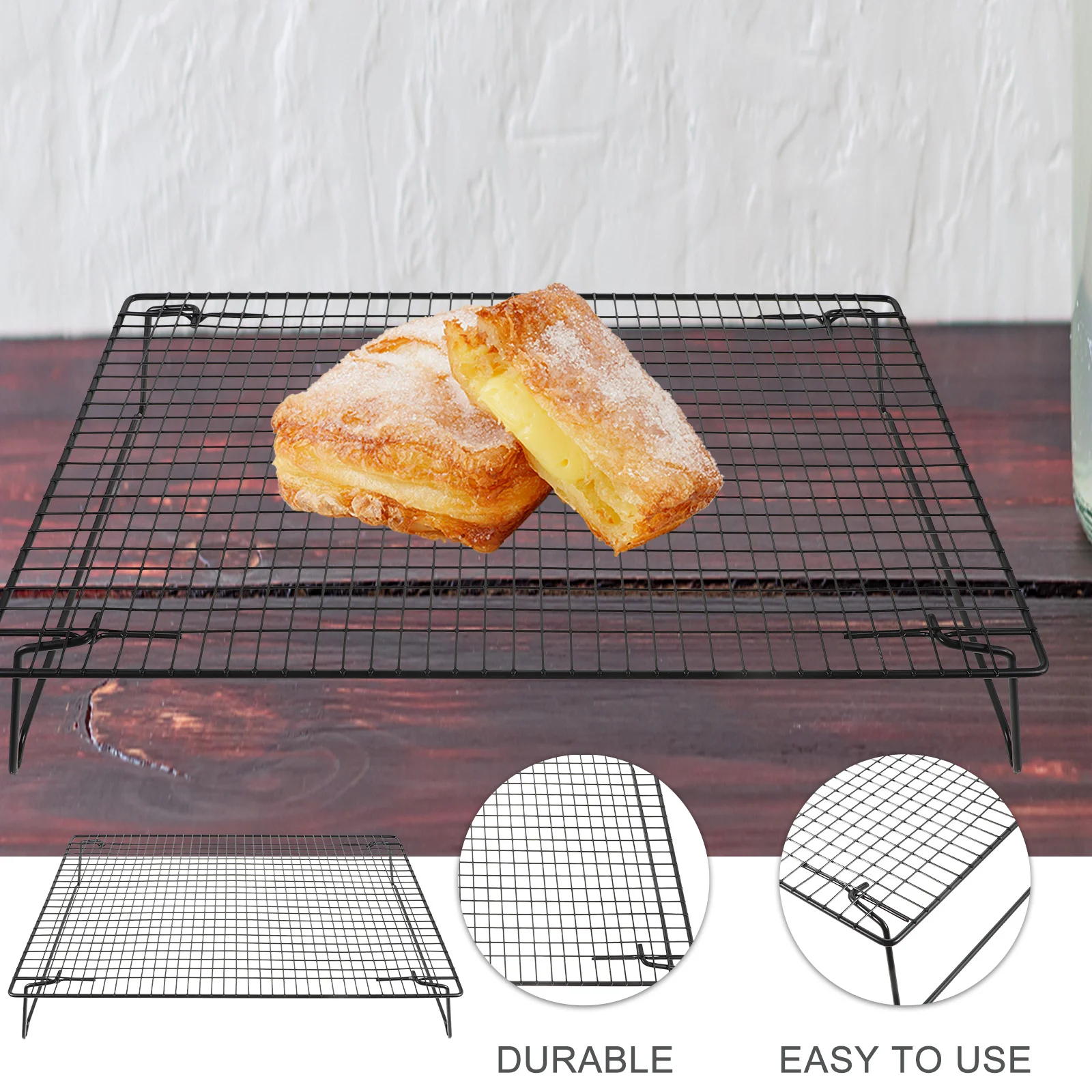 1pcs Baking Metal Cooling For Oven Thick Wire Cooking Multi-Purpose Grill Drying Rack Hollow Design Bread Cookie Pizza Roasting
1pcs Baking Metal Cooling For Oven Thick Wire Cooking Multi-Purpose Grill Drying Rack Hollow Design Bread Cookie Pizza Roasting