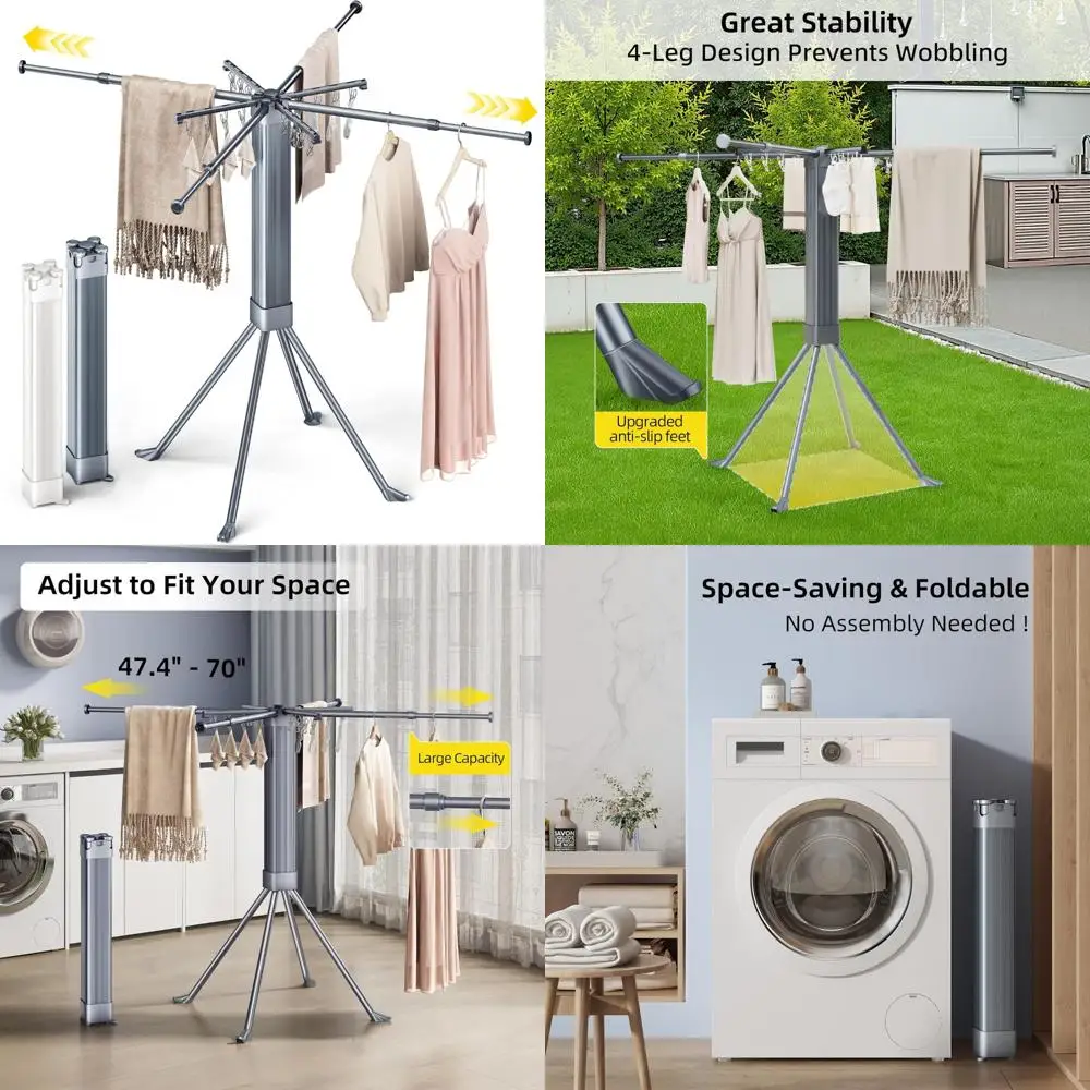Складная выдвижная вешалка для белья с 16-зажимами — складная компактная сушилка для одежды для эффективного домашнего использования
Складная выдвижная вешалка для белья с 16-зажимами — складная компактная сушилка для одежды для эффективного домашнего использования