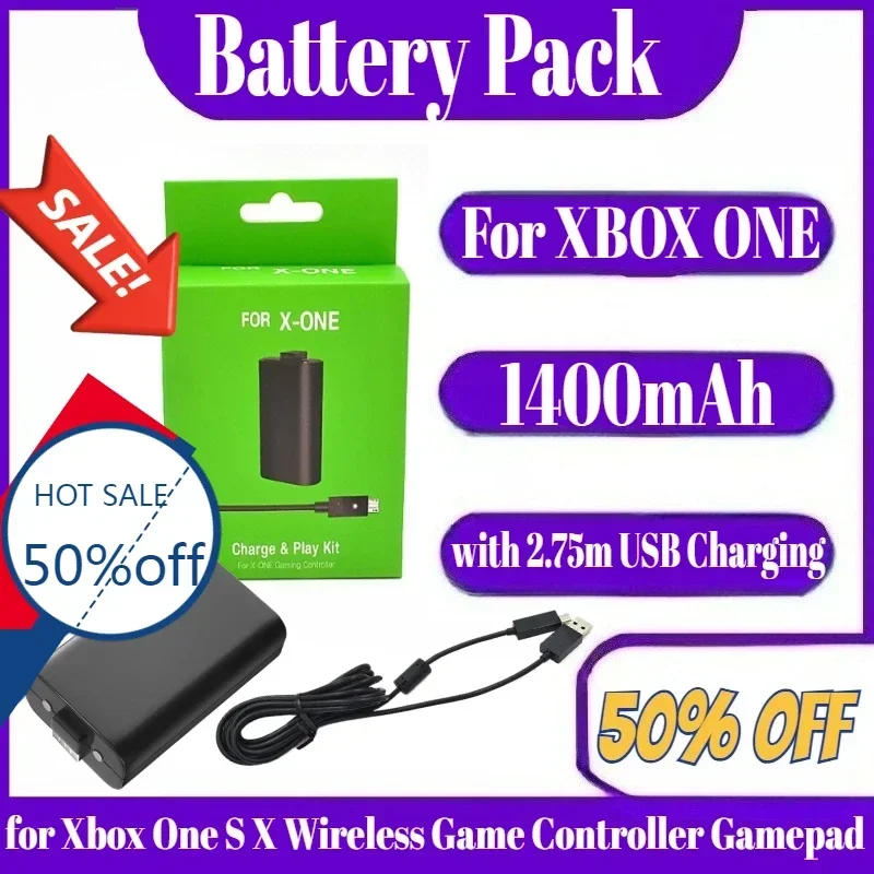 1400mAh For XBOX ONE Rechargeable Battery Pack with 2.75m USB Charging Cable for Xbox One S X Wireless Game Controller Gamepad
1400mAh For XBOX ONE Rechargeable Battery Pack with 2.75m USB Charging Cable for Xbox One S X Wireless Game Controller Gamepad