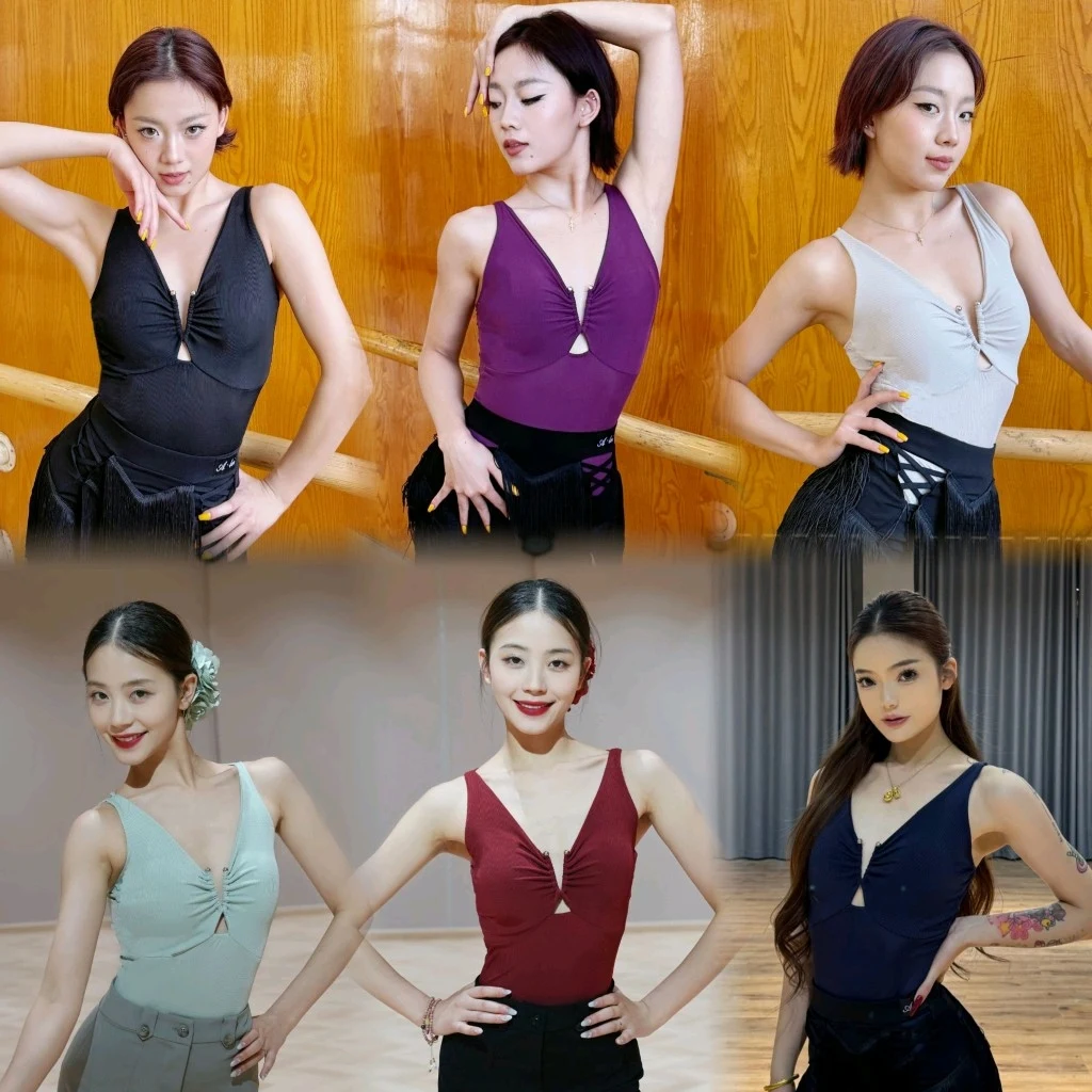 6 Colors Latin Dance Tops Women Summer V Neck Sleeveless Leotards Adult Rumba Salsa Ballroom Dance Practice Clothing DNV23650
6 Colors Latin Dance Tops Women Summer V Neck Sleeveless Leotards Adult Rumba Salsa Ballroom Dance Practice Clothing DNV23650
