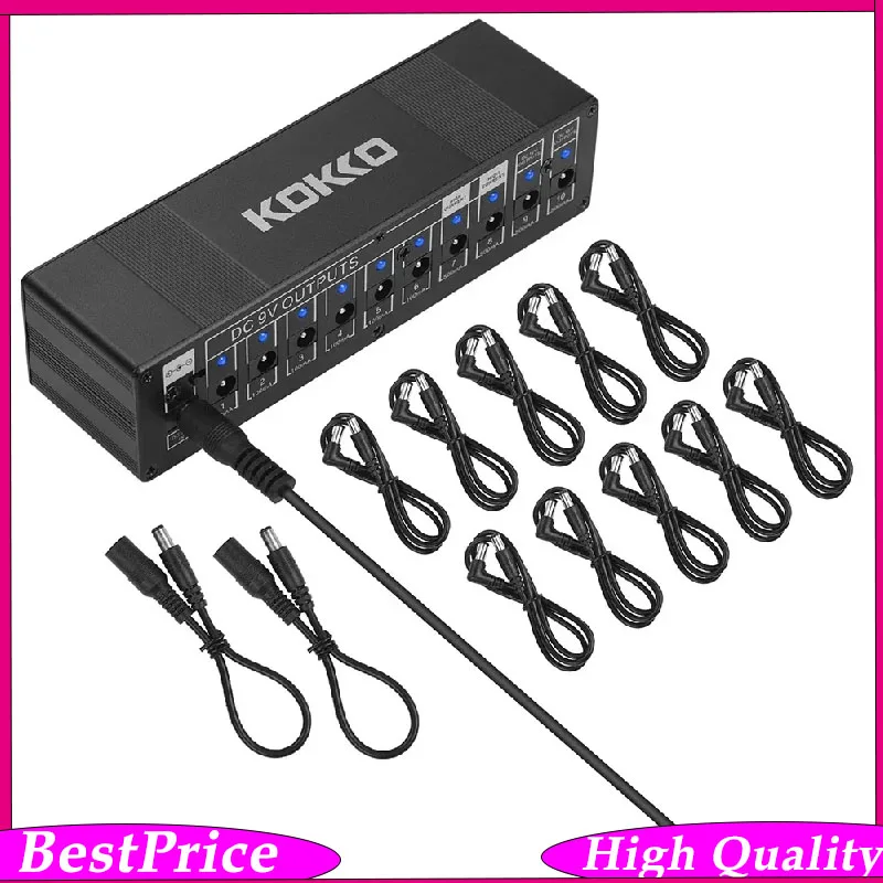 KOKKO Guitar Effect Power Supply Station Distributor 10 Isolated DC Outputs 9V/12V/18V with Short Circuit Guitar Accessory Parts
KOKKO Guitar Effect Power Supply Station Distributor 10 Isolated DC Outputs 9V/12V/18V with Short Circuit Guitar Accessory Parts