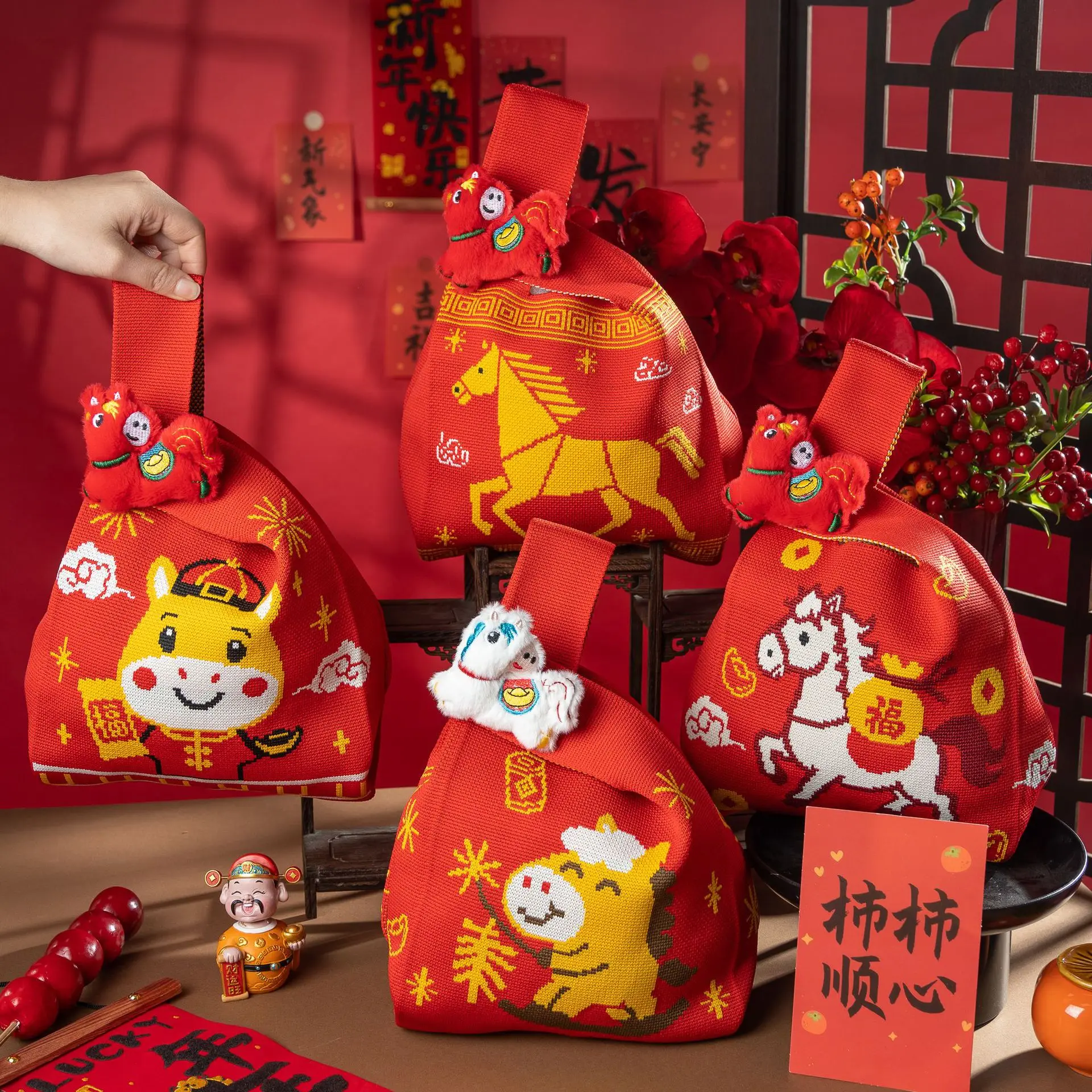 Многоразовая сумка-шоппер из трикотажа с мультяшным пони-талисманом года Лошади 2026, подарочная сумка, сумка для конфет, сумка на запястье с узлом, милая сумка-тоут
Многоразовая сумка-шоппер из трикотажа с мультяшным пони-талисманом года Лошади 2026, подарочная сумка, сумка для конфет, сумка на запястье с узлом, милая сумка-тоут