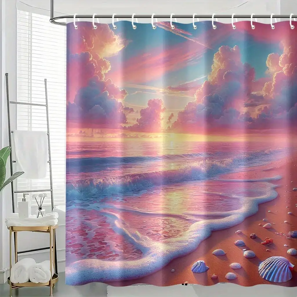 Watercolor Sunset Beach Shower Curtain Tropical Ocean View Bathroom Decor Waterproof Curtain for Coastal Aesthetic Home Style
Watercolor Sunset Beach Shower Curtain Tropical Ocean View Bathroom Decor Waterproof Curtain for Coastal Aesthetic Home Style