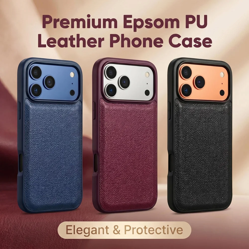 Epsom Palm Grain Simple Solid PU Leather Phone Case For iPhone 18 17 16 15 14 13 Pro Max Daily Use
Epsom Palm Grain Simple Solid PU Leather Phone Case For iPhone 18 17 16 15 14 13 Pro Max Daily Use