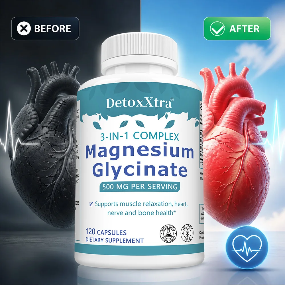 Magnesium Glycinate Capsules, Bisglycinate Citrate Malate, Relieve Stress Support Sleep Muscle Bone Immune & Heart Health
Magnesium Glycinate Capsules, Bisglycinate Citrate Malate, Relieve Stress Support Sleep Muscle Bone Immune & Heart Health