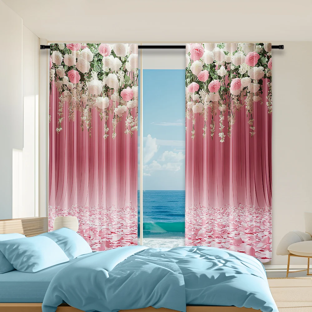 2Pcs Pink Floral Window Curtain For Wedding Holiday Festival Birthday Party Decorations Flower Theme Window Drapes Polyester
2Pcs Pink Floral Window Curtain For Wedding Holiday Festival Birthday Party Decorations Flower Theme Window Drapes Polyester