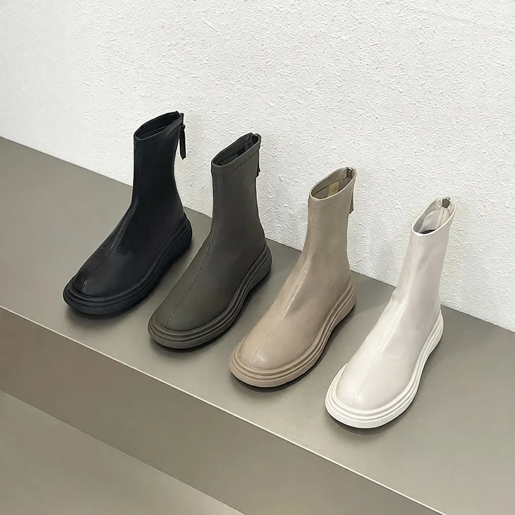 Women's Chelsea Boots Thick Bottom Boots White Short Boots Spring New Style Korean Version Flat Heel PU Leather
Women's Chelsea Boots Thick Bottom Boots White Short Boots Spring New Style Korean Version Flat Heel PU Leather