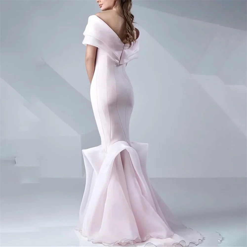 Strapless Short Sleeve Mermaid Evening Dress Pleat Floor Length Sweep Train Formal Prom Gown New 2025 Customized
Strapless Short Sleeve Mermaid Evening Dress Pleat Floor Length Sweep Train Formal Prom Gown New 2025 Customized